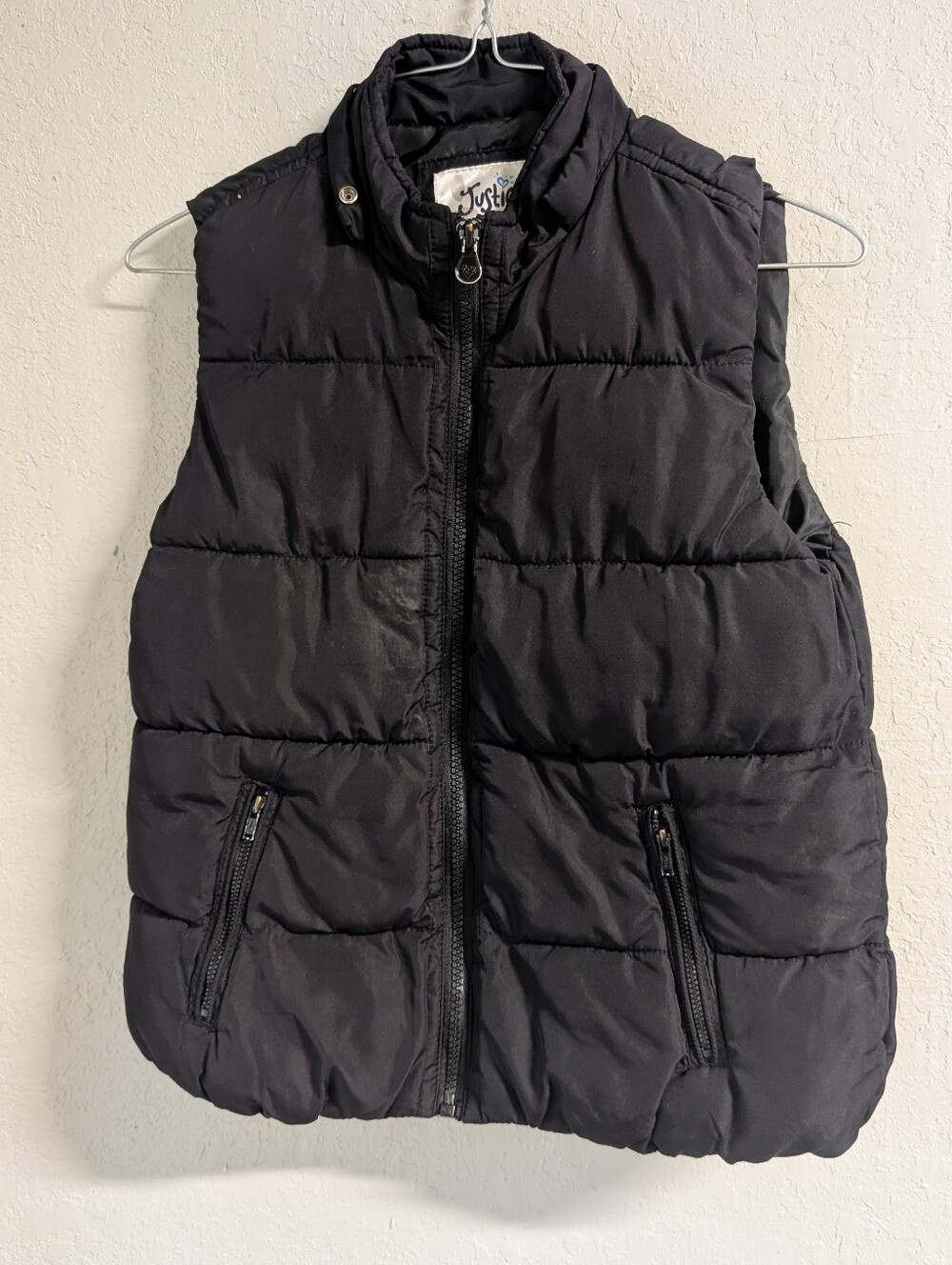 Black Quilted Vest with Zipper S Puffer Indie Utility Elevated Basic Lagenlook